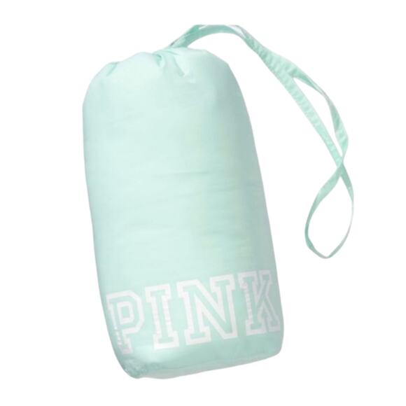 PINK Victoria's Secret Packable Puffer Jacket Mint Green Lightweight Full Zip - Picture 2 of 9